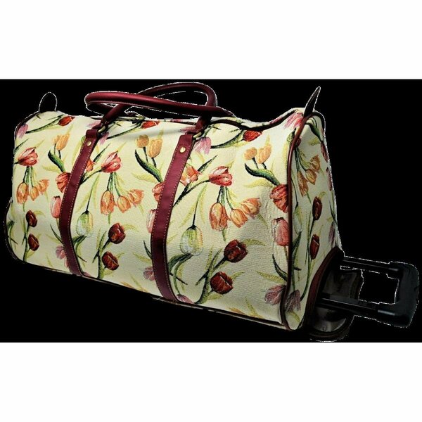 Sinobrite Tapestry Duffle Bag with Handle & Wheels - Tulip 27527T-Tulip